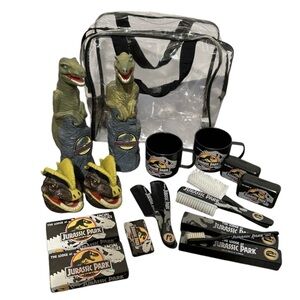 Vintage 90s Jurassic Park Deluxe Travel Pack Bathroom Toiletry Set